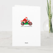 バイクのクリスマス シーズンカード (裏面)