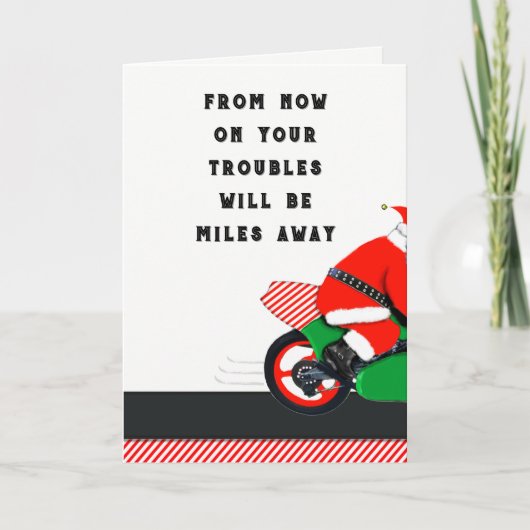 バイクのクリスマス シーズンカード (正面)
