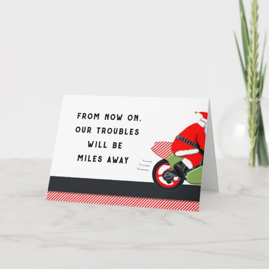 バイクのクリスマス シーズンカード (正面)