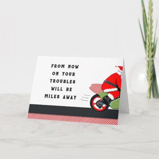 バイクのクリスマス シーズンカード (正面)