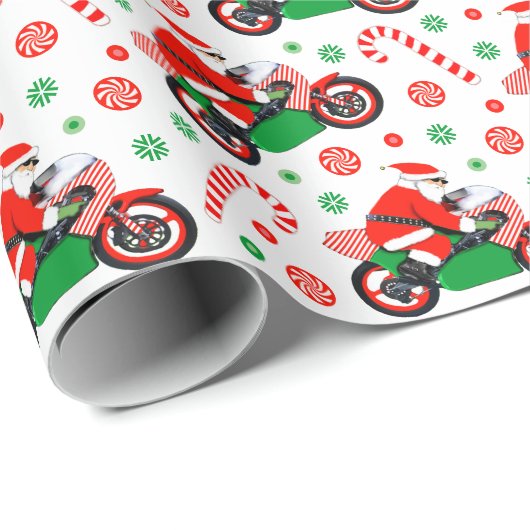 バイクのクリスマス ラッピングペーパー (ロールコーナー)