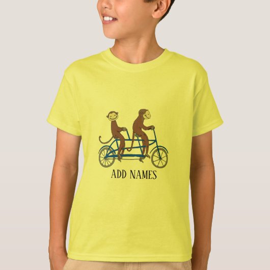 バイクのサル、追加文字、シャツ Tシャツ (正面)
