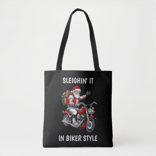 バイクのサンタクロース トートバッグ (正面)