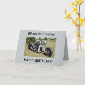 バイクのスケルトン誕生日カード カード (黄色い花)