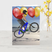 バイクのスポーツのハッピーバースデー家族の友人の運命 カード (黄色い花)