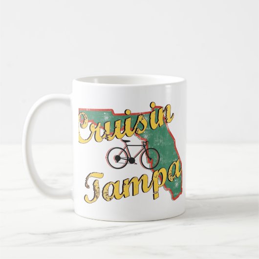 バイクのタンパの自転車フロリダ コーヒーマグカップ (左)