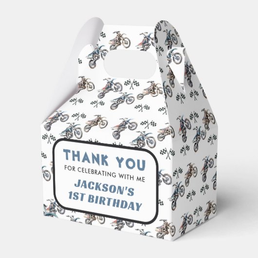 バイクのダートバイク誕生日パーティーの好意ボックス フェイバーボックス (正面サイド)
