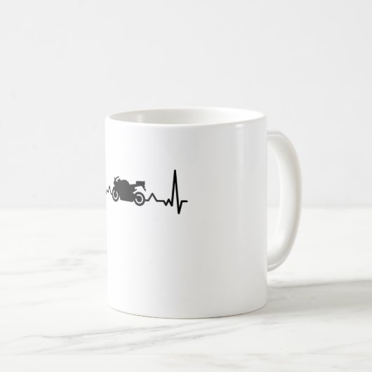 バイクのハートビートサイクリングギフトバイクもしくは自転車に乗る人 コーヒーマグカップ (正面右)