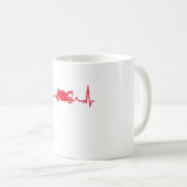 バイクのハートビートサイクリングクリスマスのバイクもしくは自転車に乗る人 コーヒーマグカップ (正面右)