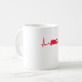 バイクのハートビートサイクリングクリスマスのバイクもしくは自転車に乗る人 コーヒーマグカップ (正面左)