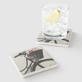 バイクのバスケットの石のコースターの花 ストーンコースター (横)