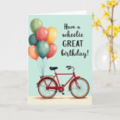 バイクのバルーン 誕生日カード カード (黄色い花)
