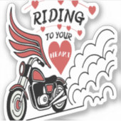 バイクのバレンタインデー シール (正面)