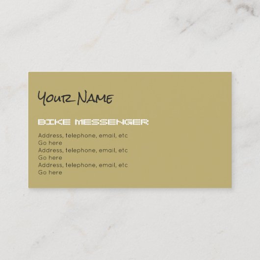 バイクのメッセンジャーまたは周期の急使の名刺 名刺 (裏面)