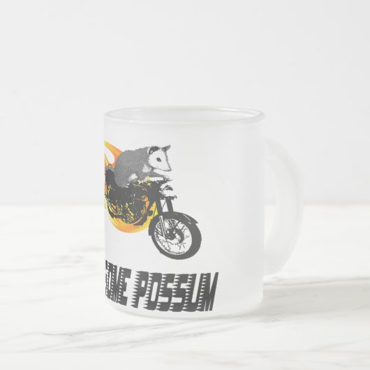 バイクのライダーの素晴らしいふくろねずみ フロストグラスマグカップ (正面右)