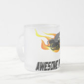 バイクのライダーの素晴らしいふくろねずみ フロストグラスマグカップ (正面左)