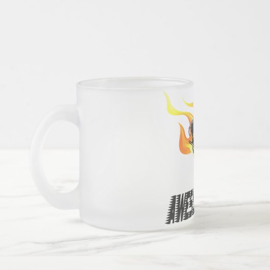 バイクのライダーの素晴らしいふくろねずみ フロストグラスマグカップ (左)