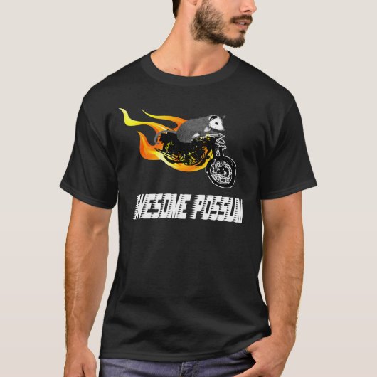 バイクのライダーの素晴らしいふくろねずみ Tシャツ (正面)