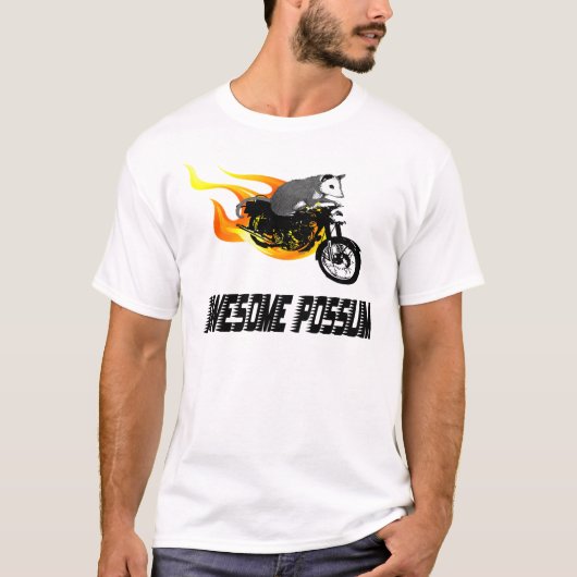 バイクのライダーの素晴らしいふくろねずみ Tシャツ (正面)