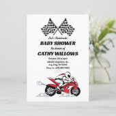 バイクのレーサーベビーシャワー招待状 招待状 (スタンド正面)