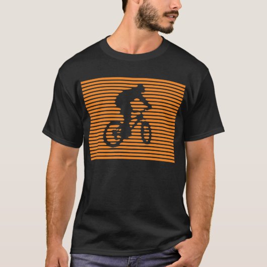 バイクのワイシャツ-オレンジライン Tシャツ (正面)