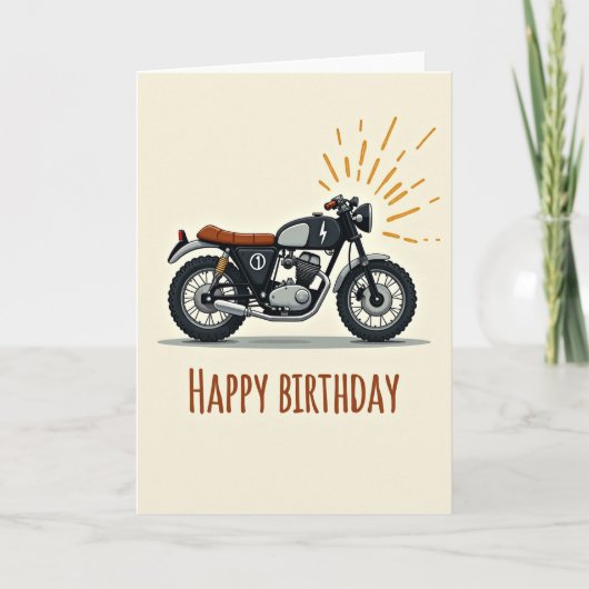 バイクの冒険 バースデーカード カード (正面)