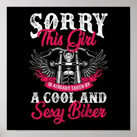 バイクの女の子はすでにバイクもしくは自転車に乗る人に連れて行かれる ポスター (正面)