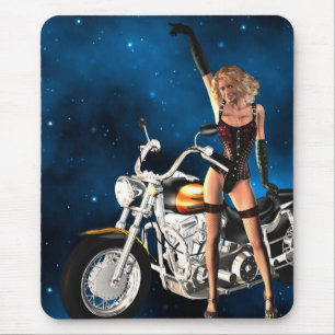 バイクの女の子 マウスパッド