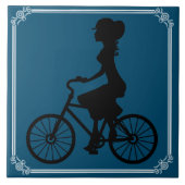 バイクの女性 タイル (正面)