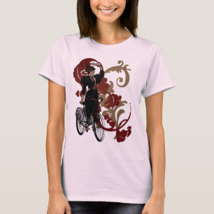 バイクの女性 Tシャツ