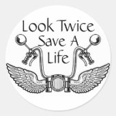 バイクの安全人生救を二回見る ラウンドシール (正面)