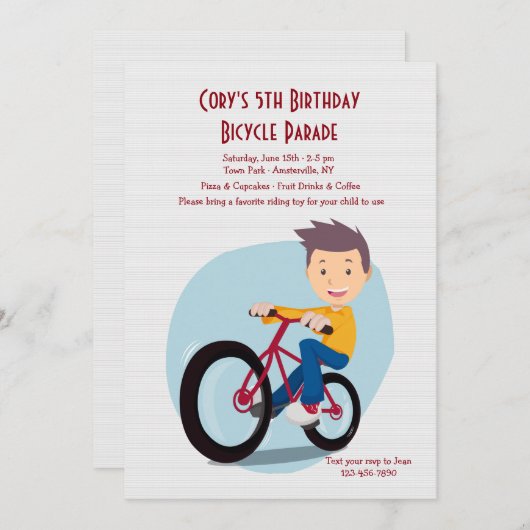 バイクの招待状の男の子 招待状 (正面/裏面)