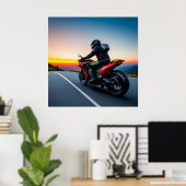 バイクの旅にぴったりな景色のいいルート ポスター (ホームオフィス)