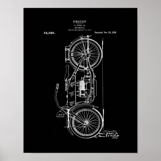 バイクの特許アートポスター | ヴィンテージバイク ポスター (正面)