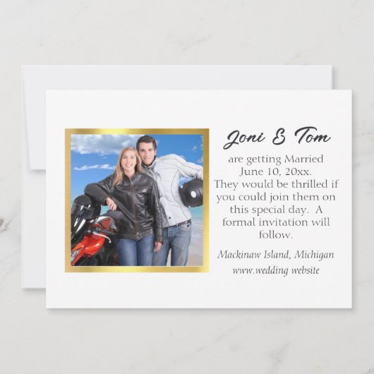 バイクの結婚式 保存日付カード セーブザデート (裏面)