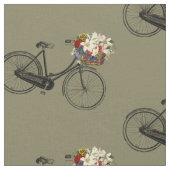 バイクの自転車の花のかわいらしい春の生地の暗灰色 ファブリック (クローズアップ)