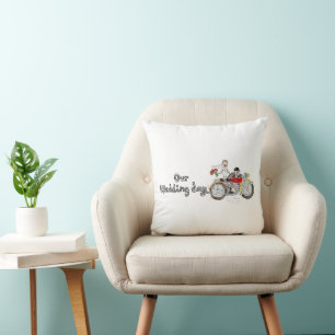 バイクの花婿花嫁 ウェディングアクセントピロー クッション