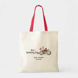 バイクの花婿花嫁 ウェディング トートバッグ