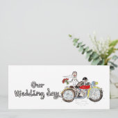バイクの花婿花嫁 ウェディング 招待状 (スタンド正面)