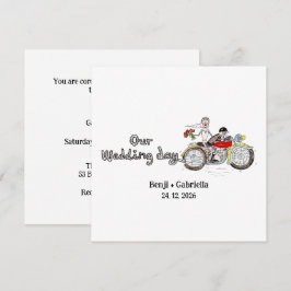 バイクの花婿花嫁 ウェディング 招待状