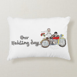 バイクの花嫁と花婿の結婚アクセントピロー アクセントクッション