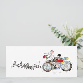 バイクの花嫁と花婿の結婚式の夜のパーティ 招待状