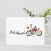 バイクの花嫁と花婿の結婚式の夜のパーティ 招待状 (スタンド正面)