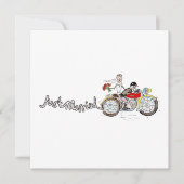 バイクの花嫁と花婿の結婚式の夜 招待状 (正面)