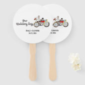 バイクの花嫁と花婿の結婚式 ハンドファン (正面&裏面)
