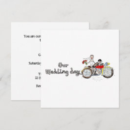 バイクの花嫁と花婿の結婚式 招待状
