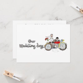 バイクの花嫁と花婿の結婚式 招待状