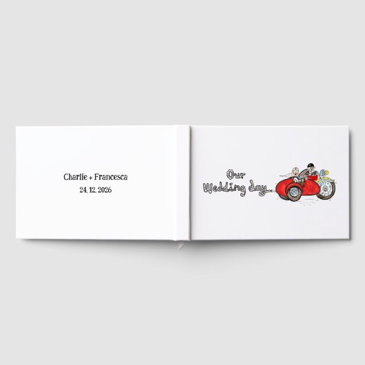 バイクの花嫁と花婿の結婚 ゲストブック (全面)