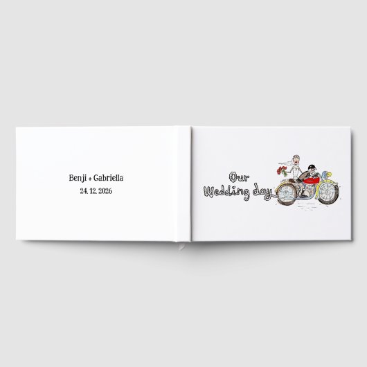 バイクの花嫁と花婿の結婚 ゲストブック (全面)