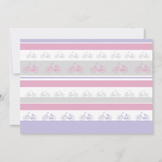 バイクの誕生日の自転車の乗車のパーティーのピンクの女の子の写真 招待状 (裏面)